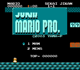 Junk Mario Pro Title Screen